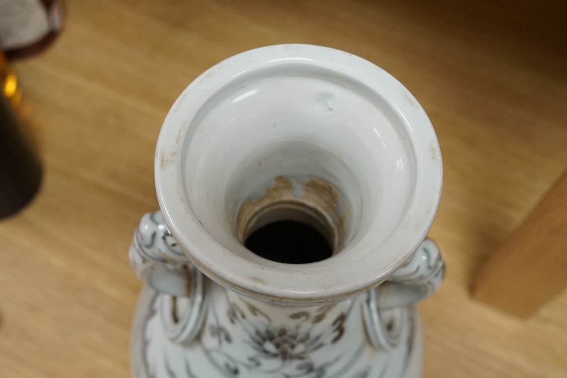 A Chinese underglaze copper red ‘dragon’ vase, 33.5cm